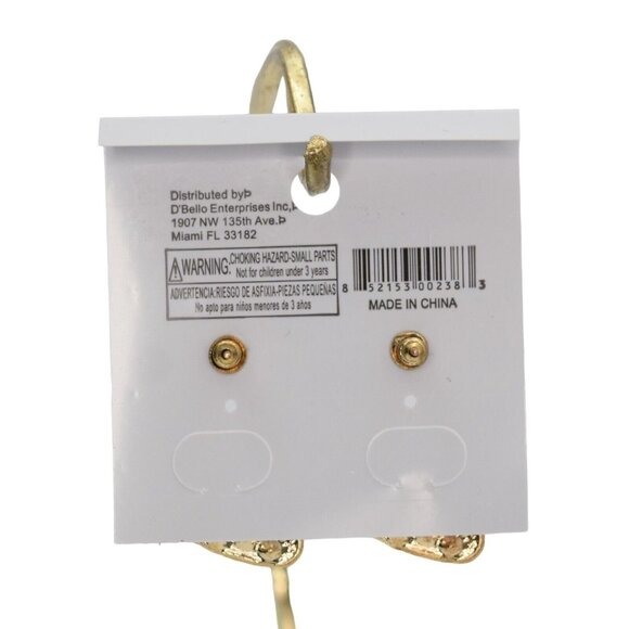 DBello Accessories Pierced Earrings Gold Tone CZ Red Rhinestone Triangular - Picture 3 of 4